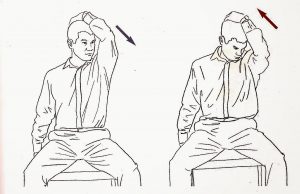 estiramiento elevador escapula 1 300x194 - ALIVIA LA TENSI&Oacute;N CERVICAL GENERADA POR EL ENTRENAMIENTO DE CICLISMO, TRIATL&Oacute;N...